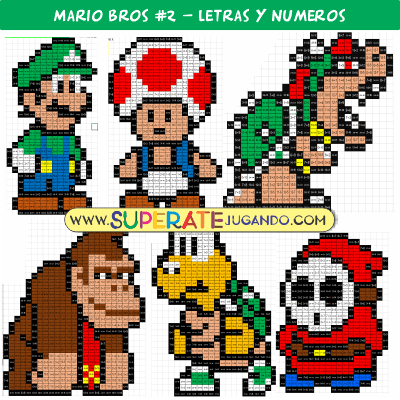 Pixel Mario Bros 2 - Letras, Números y Sílabas